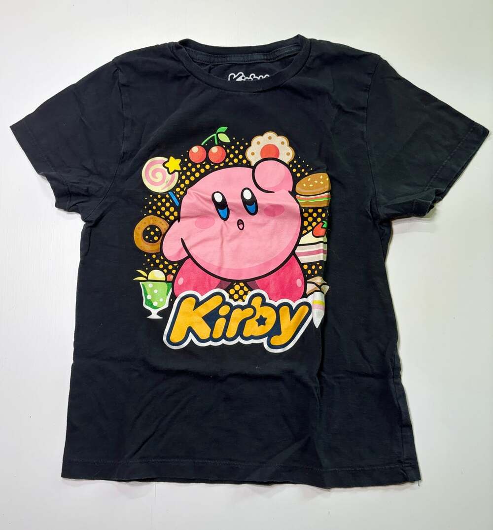 Nintendo Kirby Graphic T-Shirt Black Size M Cotton Blend